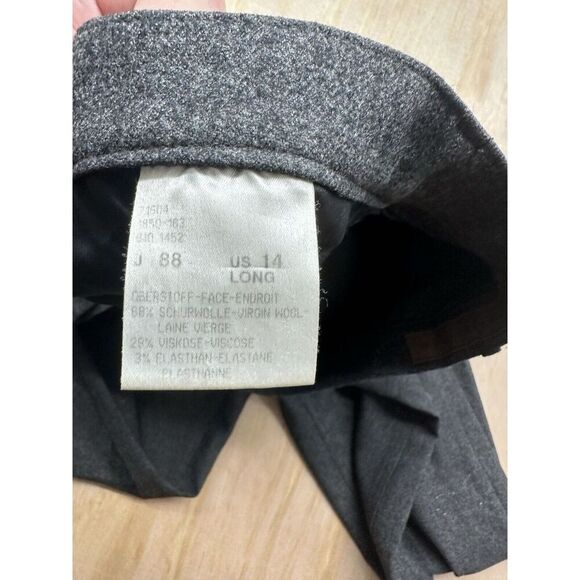 Bogner Vintage Women’s Virgin Wool Pants Trousers Gray 14 Long Wide Leg Pockets - Picture 3 of 6